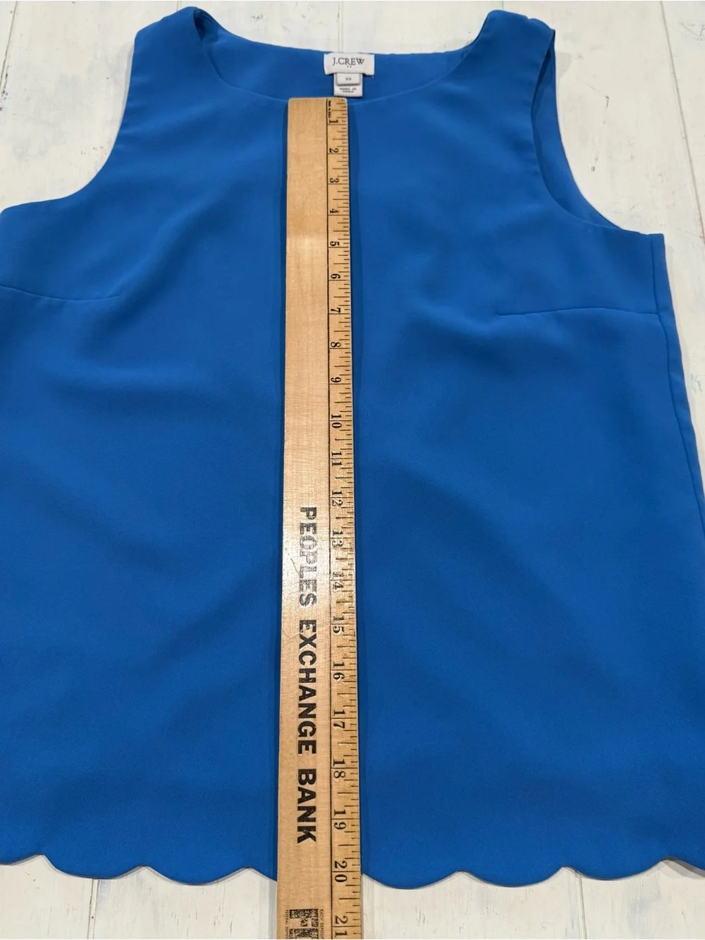 J. Crew Royal Blue Sleeveless Scalloped Hem Tank